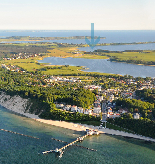 Moritzdorf Luftbild von Sellin zur Having Rügen